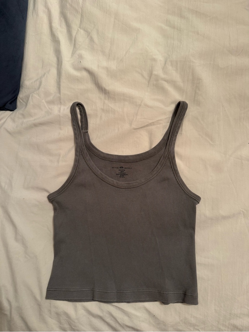 Brandy Melville Ribbed Scoop Tank - Charcoal Gray